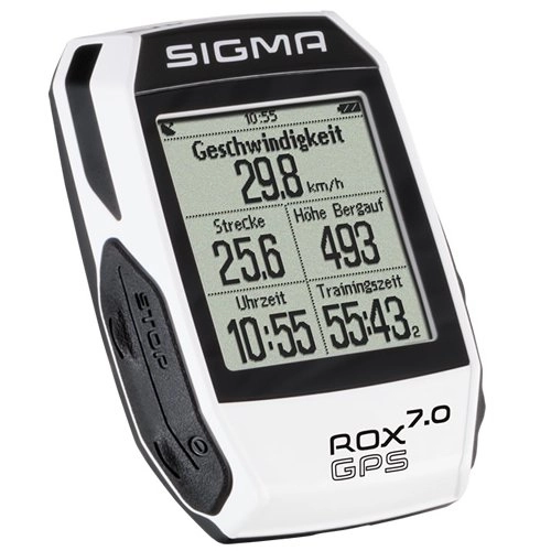 Cycling Computer : Sigma Sport Bicycle Computer ROX 7.0 GPS white, Track-Navigation, wireless Bike Computer