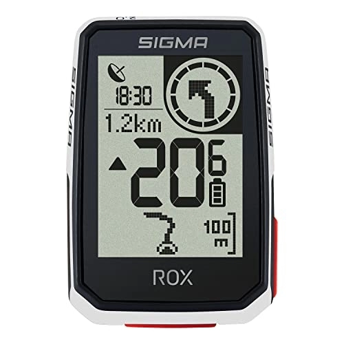 Cycling Computer : Sigma Sport ROX 2.0 - GPS Cycle Computer (White) Top Mount Set