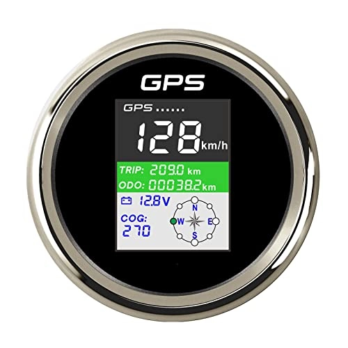 Cycling Computer : SM SunniMix Φ85mm GPS Speedometer Gauge Backlight LCD Waterproof Adjustable Mileage 9-32V MPH Speedometer Digital Marine GPS Odometer