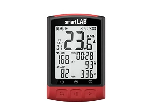 Cycling Computer : smartLAB bike2 Smart GPS Bicycle Computer with ANT+ & Bluetooth for Cycling | 2.3 Inch Anti-Reflective LCD Display | Bicycle Speedometer with Odometer