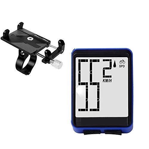 Cycling Computer : Speedometer / Bike Odometer / Wireless Bicycle Speedometer / Bike Speedometer, ike Computer Waterproof Accurate Speed Tracking, with Extra Large LCD Display Waterproof & A Solid Phone Holder