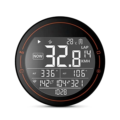 Cycling Computer : Speedometer for Bike GPS Bike Computer, Wireless Cycling Computer Speedometer Odometer ANT+ Wireless Compatible with App, Round Shape LCD Display 30 Hours Battery Life IPX6 Wahoo Bike Computer