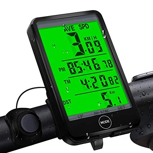 Cycling Computer : Starsou Wireless Bike Computer Waterproof Cycling Computer Multifunctions Bicycle Speedometer Odometer Backlight LCD Display-Tracking Distance Speed Time, Black, 576C