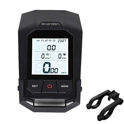 Cycling Computer : SUER bike computer Bicycle wireless computer headlight large screen heart rate Bluetooth waterproof bicycle odometer