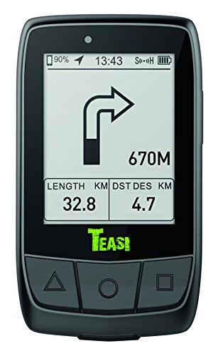 Cycling Computer : Teasi Uni Core Bicycle Computer with Tahuna App, Black, One Size [English Language Not Guaranteed For App