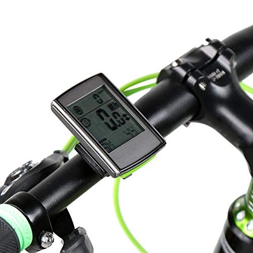 Cycling Computer : TRF Bike Computer, Wireless Bicycle Speedometer with 2 Inch LCD Digital Screen - Blue Backlight, Heart Rate Detection, Speed Mileage - for Outdoor Riding