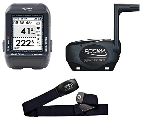 Cycling Computer : TRYWIN POSMA D3 GPS Cycling Bike Computer Speedometer Odometer with Navigation, ANT+ Support STRAVA and MapMyRide Bundle with BHR20 Heart Rate Monitor and BCB20 Speed / Cadence Sensor