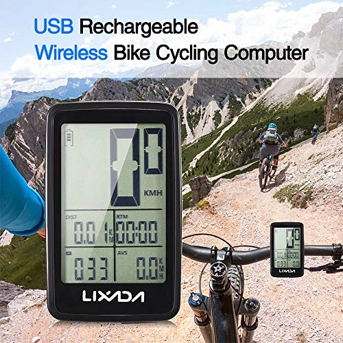 Cycling Computer : USB Rechargeable Wireless Bike Cycling Computer Bicycle Speedometer Odometer