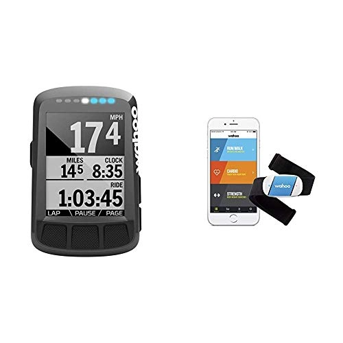 Cycling Computer : Wahoo ELEMNT BOLT GPS Bike Computer & TICKR Heart Rate Monitor, Bluetooth / ANT+