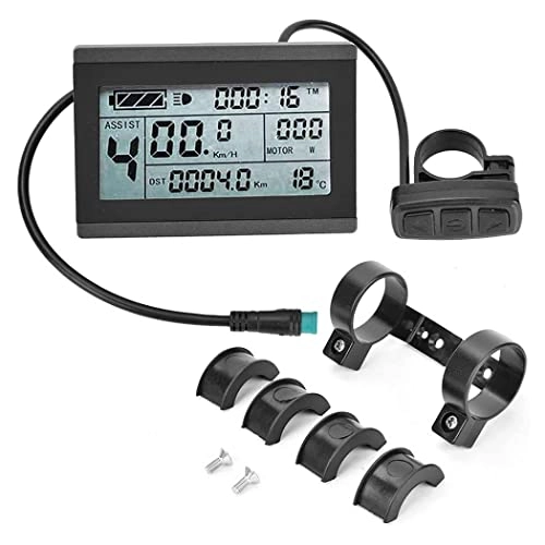 Cycling Computer : WHFTD Bicycle Display Meter, Multifunctional Electric Vehicle LCD Display with Waterproof Connector for Bicycle Modification