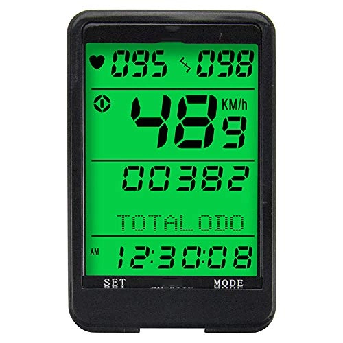 Cycling Computer : WHTBOX Bicycle Computer Wireless, Bicycle Computer Heart Rate, Heart Rate Monitoring, BicycleSpeedometer, Odometer, Backlight LCD Display, Tracking Distance, Black