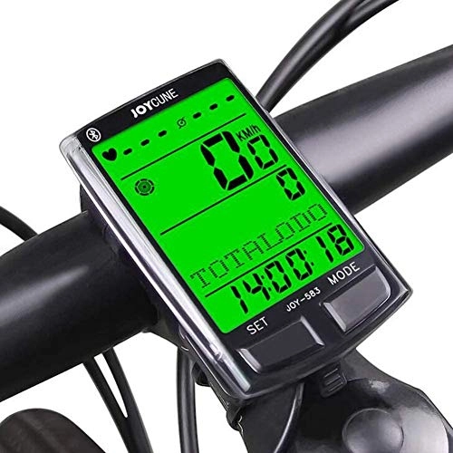 Cycling Computer : Wireless Bicycle Speedometer, Bike Computer, Waterproof Cycling Computer with LCD Green Backlight, Bike Odometer with 8 Languages and 29 Functions