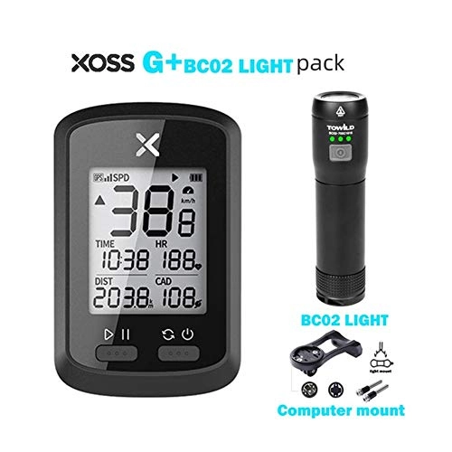 Cycling Computer : WSGYX Bike Computer G+ Wireless GPS Speedometer Waterproof Road Bike MTB Bicycle Bluetooth with Cadence Cycling Computers (Color : G plus with BC02 KIT)