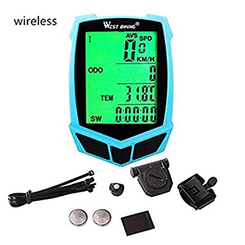 Cycling Computer : XIEXJ Bicycle Computer GPS Bike Computer LCD Backlight with 20 Functions Speedometer Odometer Cycling, Blue