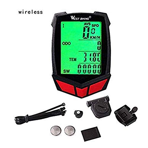 Cycling Computer : XIEXJ Bicycle Computer GPS Bike Computer LCD Backlight with 20 Functions Speedometer Odometer Cycling, Red