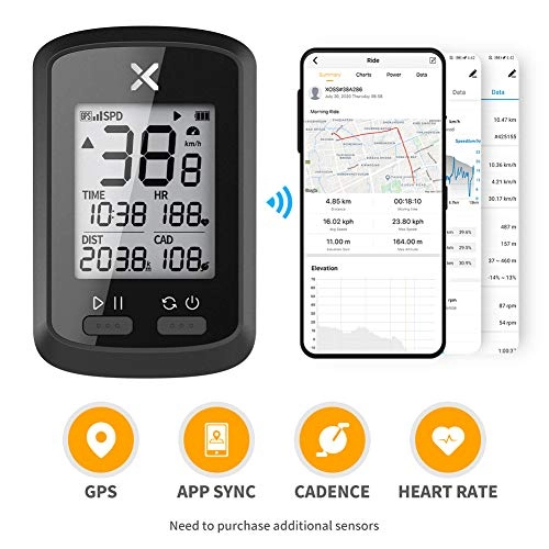 Cycling Computer : XOSS Bike Computer G+ Wireless GPS Speedometer Waterproof Road Bike MTB Bicycle Bluetooth ANT+ can Connect with Cadence Sensors(XOSS G+)