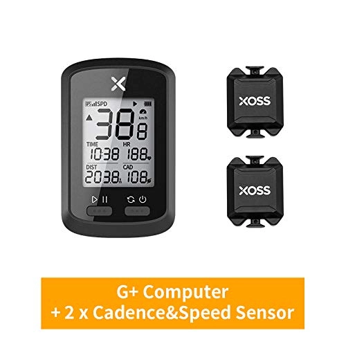 Cycling Computer : XOSS Bike Computer G+ Wireless GPS Speedometer Waterproof Road Bike MTB Bicycle Bluetooth ANT+ with Cadence Cycling Computers (Combo 2)