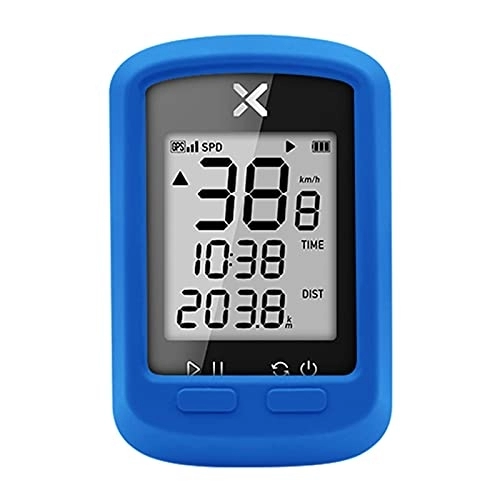 Cycling Computer : XOSS G Bike Computer with a Protective Cover Wireless GPS Cycle Speedometer Bluetooth Waterproof Rechargeable Mountain Bike Tracker Outdoor Cycling Accessories (Blue)