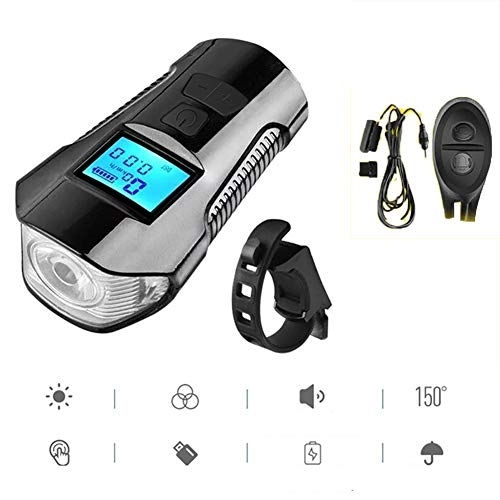 Cycling Computer : Yajun Bike Computer Bicycle Speedometer Waterproof USB Multi-Function Rechargeable Outdoor Cycling Light with Horn, Black