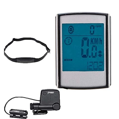 Cycling Computer : Yajun Cycling Computer Bicycle Speedometer Wireless Multifunctional LCD Cadence Sensor Odometer Heart Rate Monitor Chest Strap, White