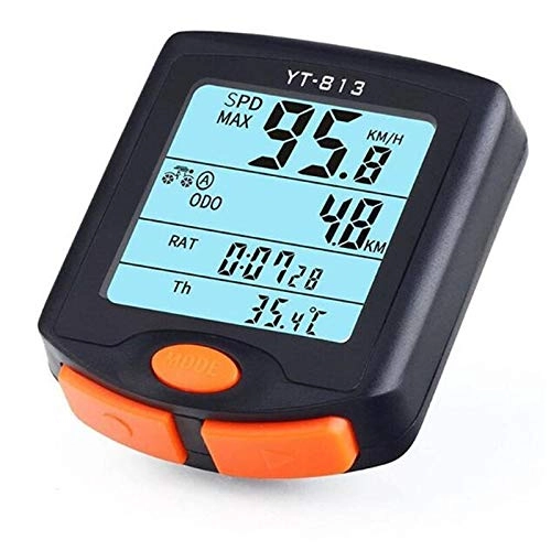 Cycling Computer : YMYGCC bike computer Waterproof Bicycle Computer Wireless And Wired MTB Bike Cycling Odometer Stopwatch Speedometer Watch LED Digital Rate 46 (Color : Wired)