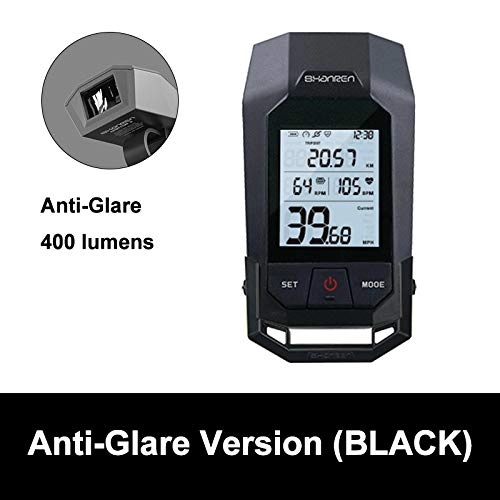 Cycling Computer : YMYGCC bike computer Wireless Cycling Odometer Bicycle Computer Road Mtb Bike Race Watch Speed Cadence Heart Rate Sensor Power Meter BLE Lamp 46 (Color : 2 black)
