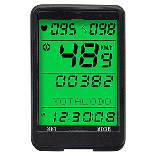 Cycling Computer : Yongqin Bicycle Odometer Speedometer Bicycle Computer Wireless, Bicycle Computer Heart Rate, Heart Rate Monitoring, Bicyclespeedometer, Odometer, Backlight Lcd Display, Tracking Distance, Black