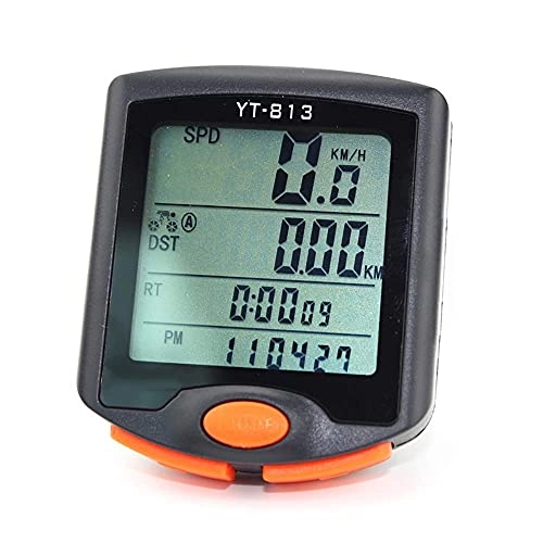 Cycling Computer : Yongqin Bicycle Odometer Speedometer Bike Speedometer Mtb Bike Code Wireless Stopwatch Luminous Waterproof Riding Odometer (Color : Orange, Size : One Size)