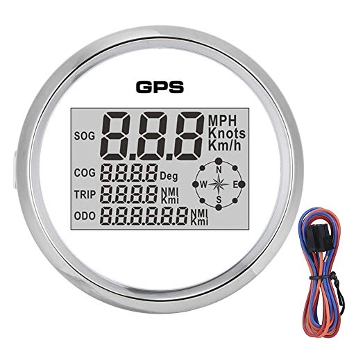 Cycling Computer : Yosoo Speedometer Odometer GPS 85mm / 3.3in 0-999 Knots Km / mp Waterproof Back Light LCD Display Speed Gauge for Car Boat Motorcycle