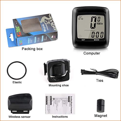 Cycling Computer : YRFS SD-201C Cycling Computer Bike Computer Bicycle Speedometer Wireless Stopwatch Waterproof LED Digital Rate MTB Cycling Odometer