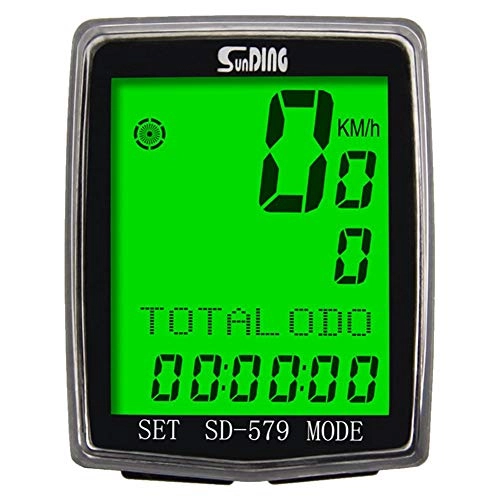 Cycling Computer : YRFS SD-579A Bicycle Odometer LCD display wired computer Backlight Speedometer for Riding Bike with button battery