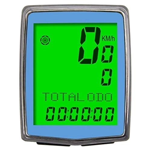 Cycling Computer : ZDAMN Bicycle Odometer 12 / 24-hour Clock Wired / Wireless Bike Computer For Biking Enthusiast Odometer (Color : Blue, Size : ONE SIZE)