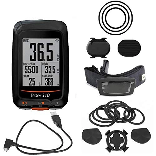 Cycling Computer : ZHANGJI Bicycle speedometer-Bicycle Rider 310 Enabled Waterproof GPS cycling bike mount wireless speedometer with bicycle
