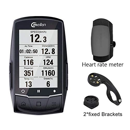 Cycling Computer : ZHANGJI Bicycle speedometer-Bike GPS Computer bicycle GPS Navigation Bluetooth speedometer Connect with Cadence / HR Monitor (not include)