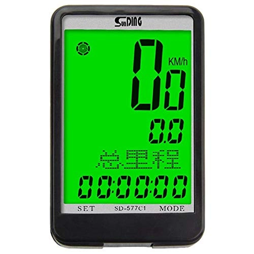 Cycling Computer : ZHANGJI Bicycle speedometer-luminous large screen bicycle wired waterproof code table ridingter