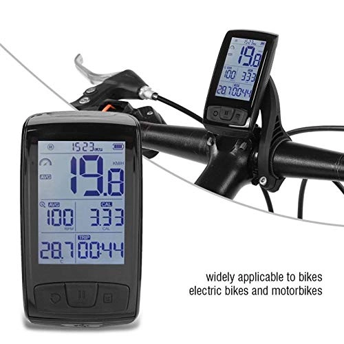 Cycling Computer : ZHANGJI Bicycle speedometer-USB Rechargeable Wireless Bicycle Computer Cycling Biketer LCD Display Bluetooth Connect with Bicycle Speedometer