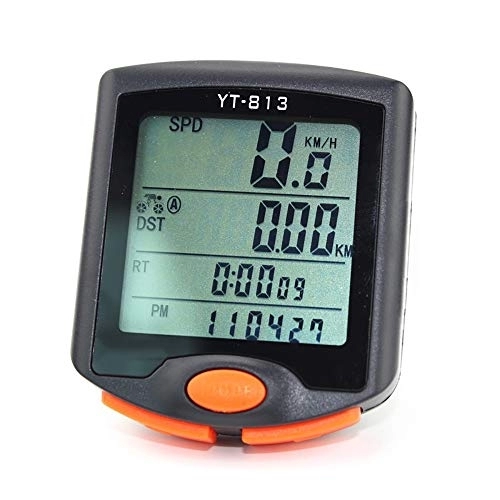 Cycling Computer : Zjcpow Cycling Speedometer MTB Bike Code Wireless Stopwatch Luminous Waterproof Riding Odometer Bicycle Computer (Color : Orange, Size : One size)