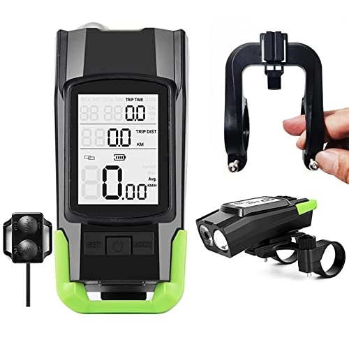 Cycling Computer : ZTBGY Wireless Bicycle Speedometer, 3 In 1 Bike Computer Speedometer Odometer Cycling Speed Meter Stopwatch Pedometer with LCD Display Automatic Wake-up Waterproof Road Bike MTB Bicycle (Green)