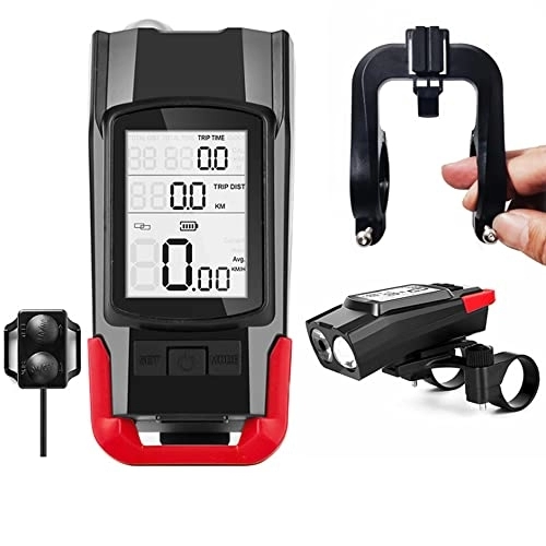 Cycling Computer : ZTBGY Wireless Bicycle Speedometer, 3 In 1 Bike Computer Speedometer Odometer Cycling Speed Meter Stopwatch Pedometer with LCD Display Automatic Wake-up Waterproof Road Bike MTB Bicycle (Red)