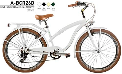 Bici Cruiser : Bici Alluminio Misura 26 Donna City Bike Beach Cruiser Lucida 7V Art. A-BCR26D