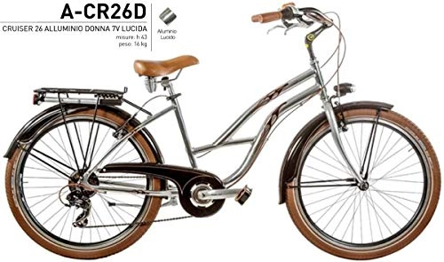 Bici Cruiser : Bici Alluminio Misura 26 Donna City Bike Cruiser Lucida 7V Art. A-CR26D