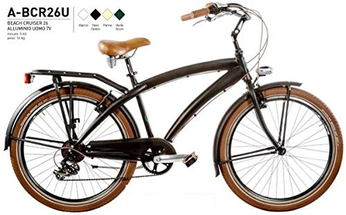 Bici Cruiser : Bici Alluminio Misura 26 Uomo City Bike Beach Cruiser Lucida 7V Art. A-BCR26U