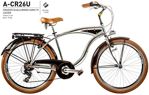 Bici Cruiser : Bici Alluminio Misura 26 Uomo City Bike Cruiser Lucida 7V Art. A-CR26U