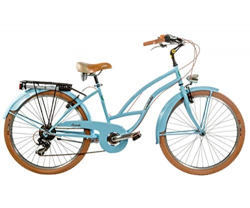 Bici Cruiser : Bicicletta Bici Donna Cruiser Ruote 26″ con Cambio SHIMANO / Colore Azzurro