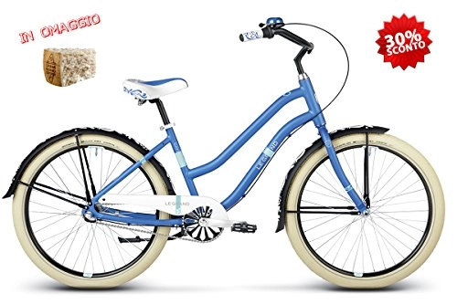 Bici Cruiser : Bicicletta Citybike CTB Cruiser Bike Bici Le Grand Sanibel 2 Donna Blu / Bianco Opaco