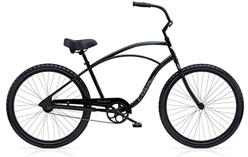 Bici Cruiser : Electra Cruiser 1, bicicletta 513000 per uomini alti con pneumatici da 26 pollici, in stile rétro, a marcia singola, di colore nero