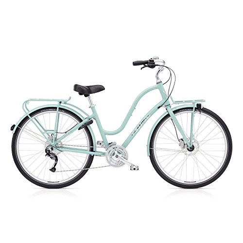 Bici Cruiser : Electra Townie Commute 27D EQ Damen Fahrrad 28 Zoll Beach Cruiser Rad Beleuchtung, 55931, Design Blau - Mineral Blue