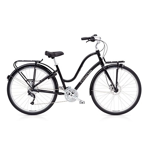 Bici Cruiser : Electra Townie Commute 27D EQ Damen Fahrrad 28 Zoll Beach Cruiser Rad Beleuchtung, 55931, Design Schwarz