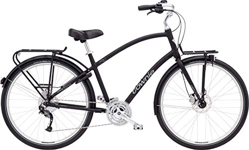 Bici Cruiser : Electra Townie Commute 27D EQ Herren Fahrrad 28 Zoll Beach Cruiser Rad Beleuchtung, 55931, Design Schwarz - Black Satin