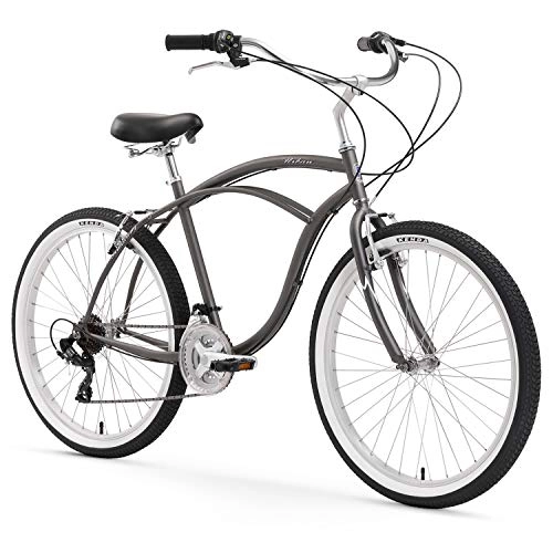Bici Cruiser : Firmstrong Urban Man 21-Speed Beach Cruiser - Bicicletta da spiaggia, 26", colore: Grigio opaco
